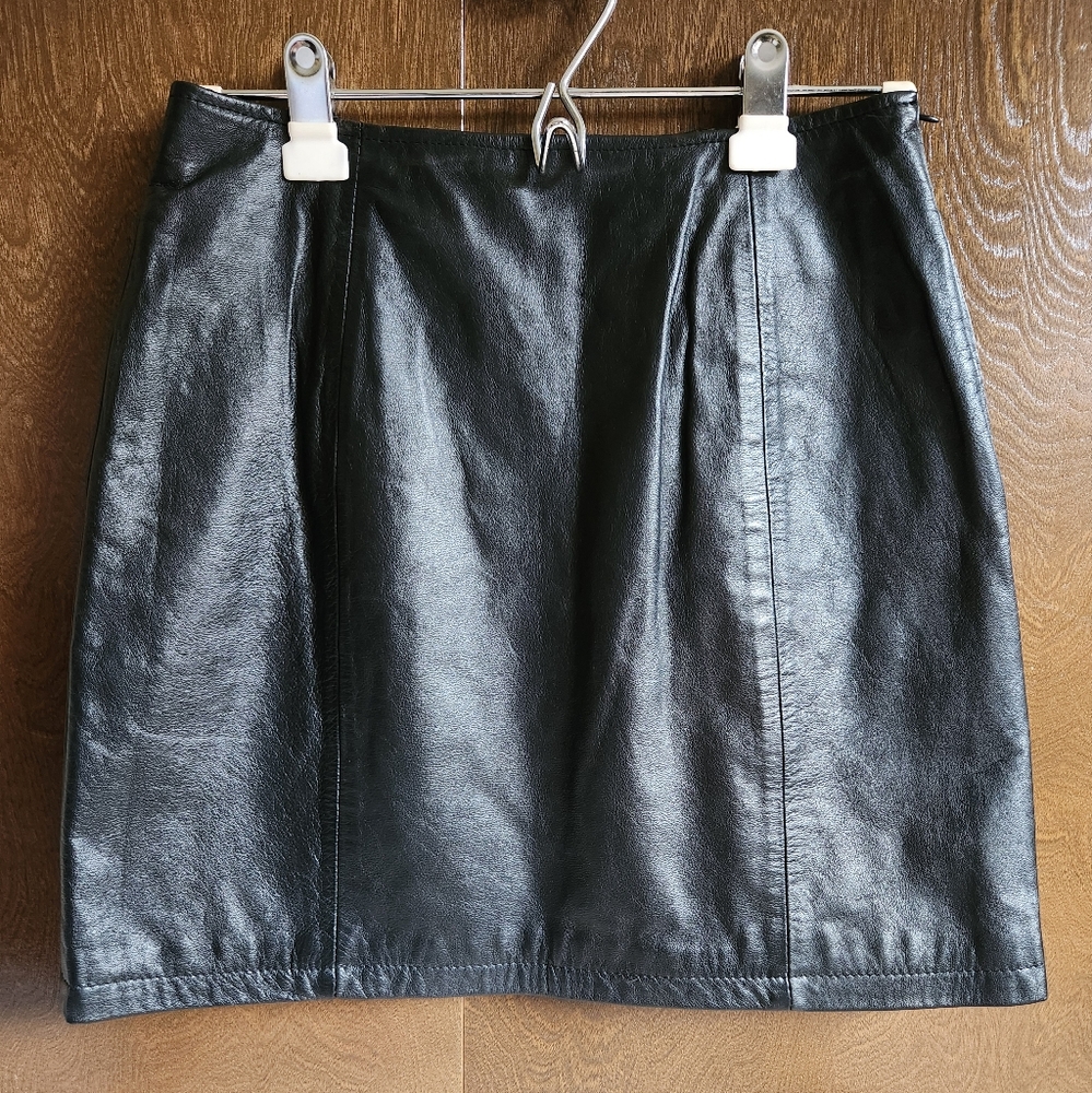 Wilsons genuine Black leather skirt